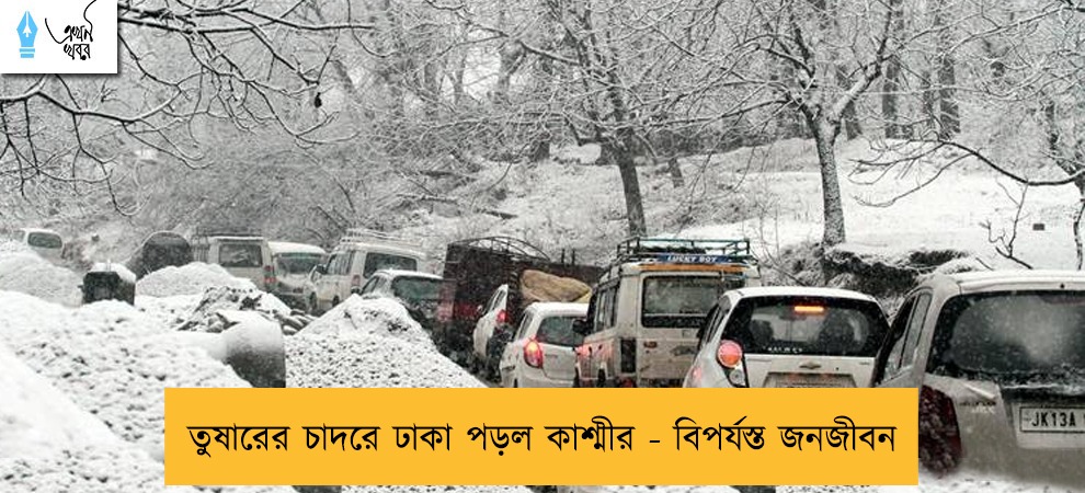 তুষারের চাদরে ঢাকা পড়ল কাশ্মীর - বিপর্যস্ত জনজীবন