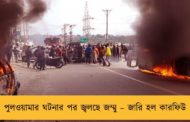 পুলওয়ামার ঘটনার পর জ্বলছে জম্মু – জারি হল কারফিউ