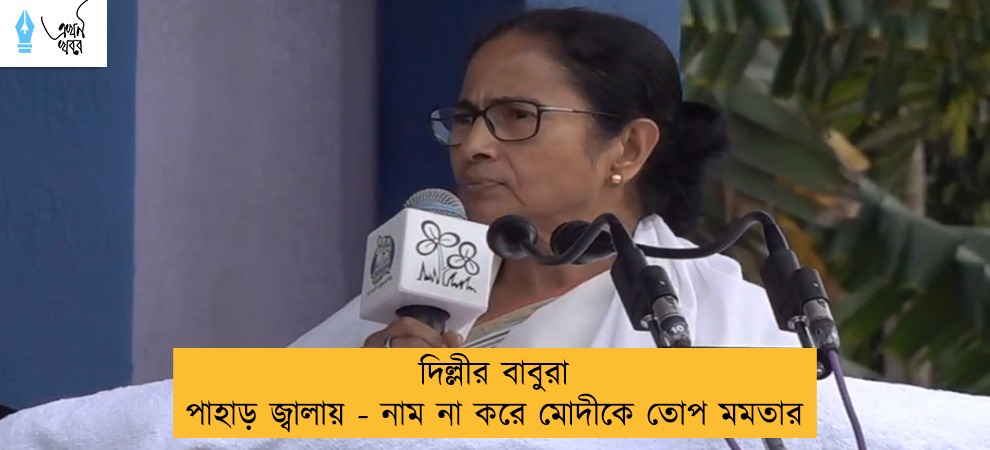 দিল্লীর বাবুরা পাহাড় জ্বালায় - নাম না করে মোদীকে তোপ মমতার