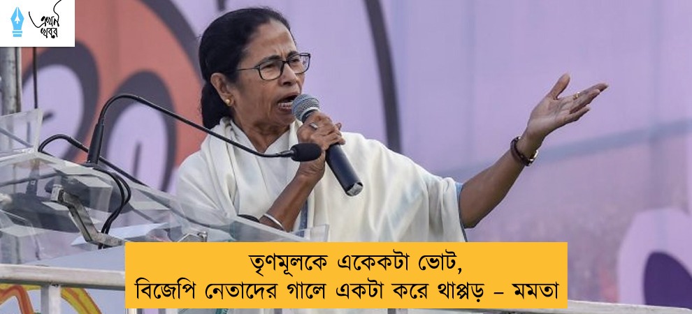 তৃণমূলকে একেকটা ভোট, বিজেপি নেতাদের গালে একটা করে থাপ্পড় – মমতা