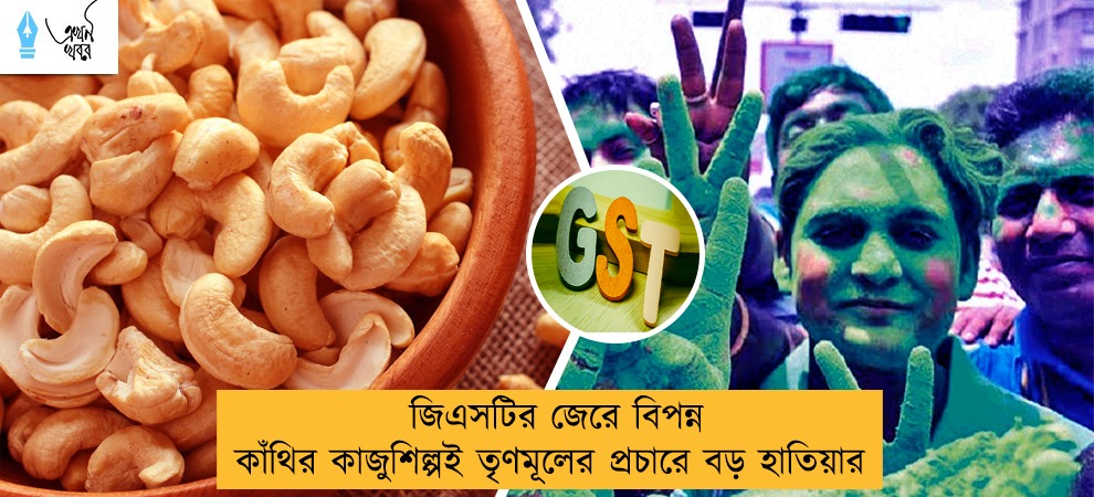 জিএসটির জেরে বিপন্ন কাঁথির কাজুশিল্পই তৃণমূলের প্রচারে বড় হাতিয়ার