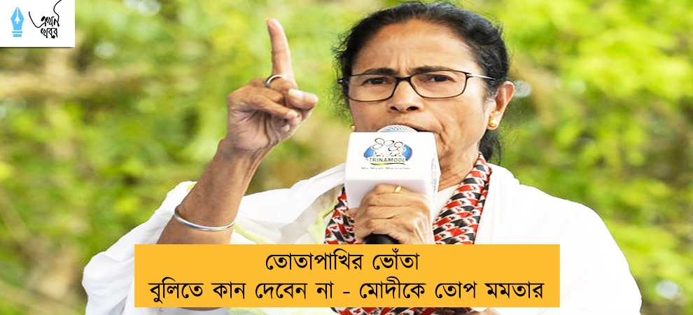 তোতাপাখির ভোঁতা বুলিতে কান দেবেন না - মোদীকে তোপ মমতার