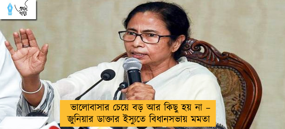 ভালোবাসার চেয়ে বড় আর কিছু হয় না – জুনিয়ার ডাক্তার ইস্যুতে বিধানসভায় মমতা