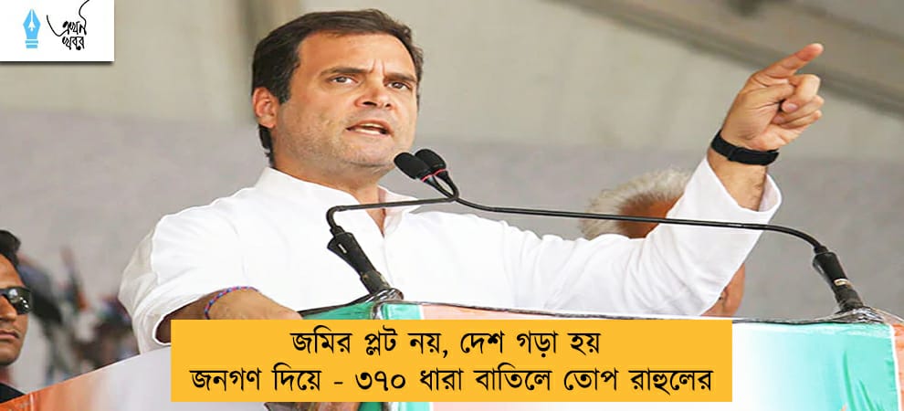জমির প্লট নয়, দেশ গড়া হয় জনগণ দিয়ে - ৩৭০ ধারা বাতিলে তোপ রাহুলের
