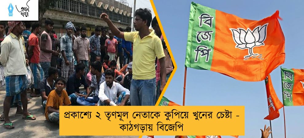প্রকাশ্যে ২ তৃণমূল নেতাকে কুপিয়ে খুনের চেষ্টা - কাঠগড়ায় বিজেপি