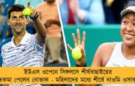 ইউএস ওপেনে সিঙ্গলসে শীর্ষবাছাইয়ের তকমা পেলেন নোভাক - মহিলাদের মধ্যে শীর্ষে নাওমি ওসাকা