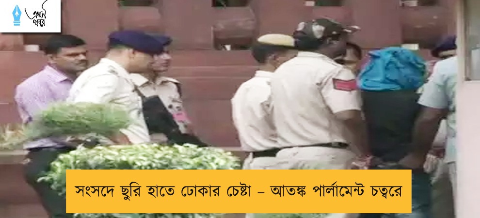 সংসদে ছুরি হাতে ঢোকার চেষ্টা – আতঙ্ক পার্লামেন্ট চত্বরে