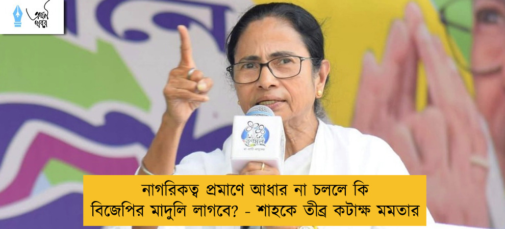 নাগরিকত্ব প্রমাণে আধার না চললে কি বিজেপির মাদুলি লাগবে? - শাহকে তীব্র কটাক্ষ মমতার