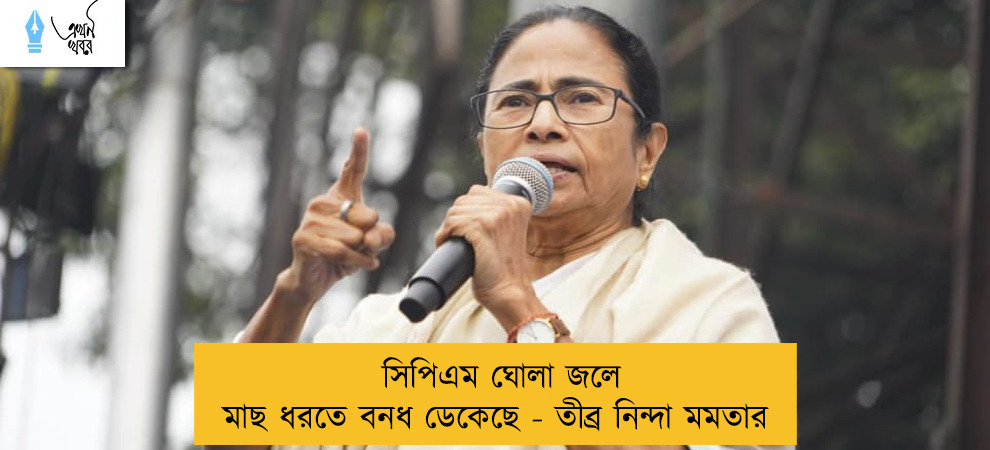 সিপিএম ঘোলা জলে মাছ ধরতে বনধ ডেকেছে - তীব্র নিন্দা মমতার