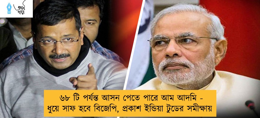 ৬৮ টি পর্যন্ত আসন পেতে পারে আম আদমি - ধুয়ে সাফ হবে বিজেপি, প্রকাশ ইন্ডিয়া টুডের সমীক্ষায়
