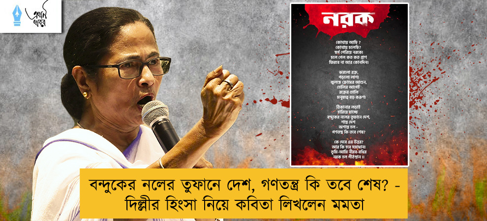 বন্দুকের নলের তুফানে দেশ, গণতন্ত্র কি তবে শেষ? - দিল্লীর হিংসা নিয়ে কবিতা লিখলেন মমতা