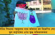 নার্সারির শিশুদের পদ্মফুলের নামে আঁকানো হল বিজেপির লোগো - স্কুল কর্তৃপক্ষের ওপর ক্ষুব্ধ অভিভাবককরা