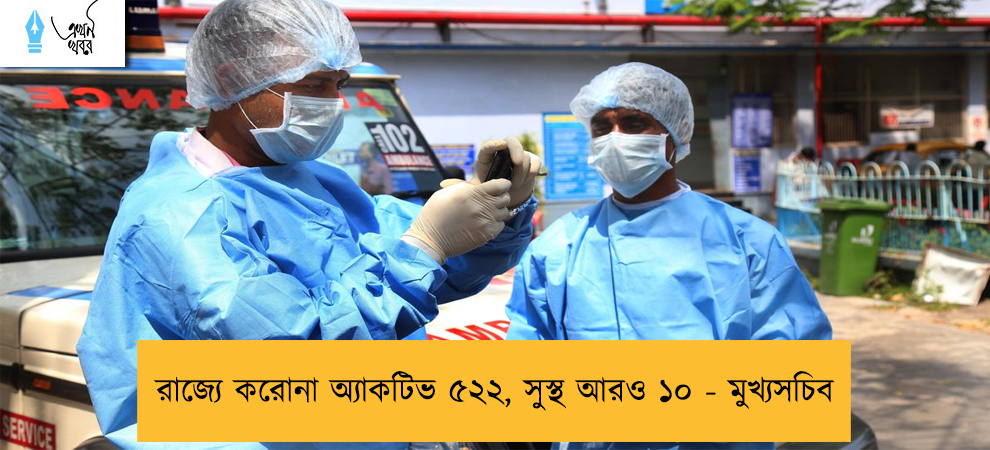রাজ্যে করোনা অ্যাকটিভ ৫২২, সুস্থ আরও ১০ - মুখ্যসচিব