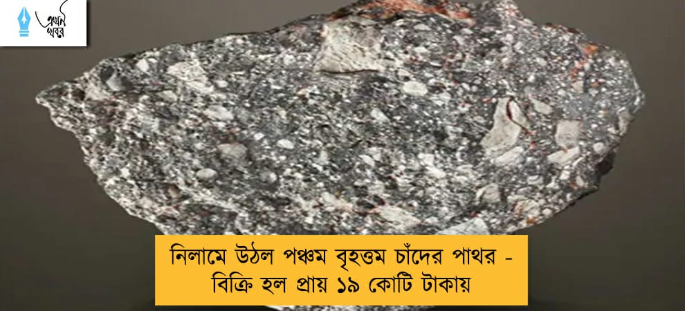 নিলামে উঠল পঞ্চম বৃহত্তম চাঁদের পাথর - বিক্রি হল প্রায় ১৯ কোটি টাকায়