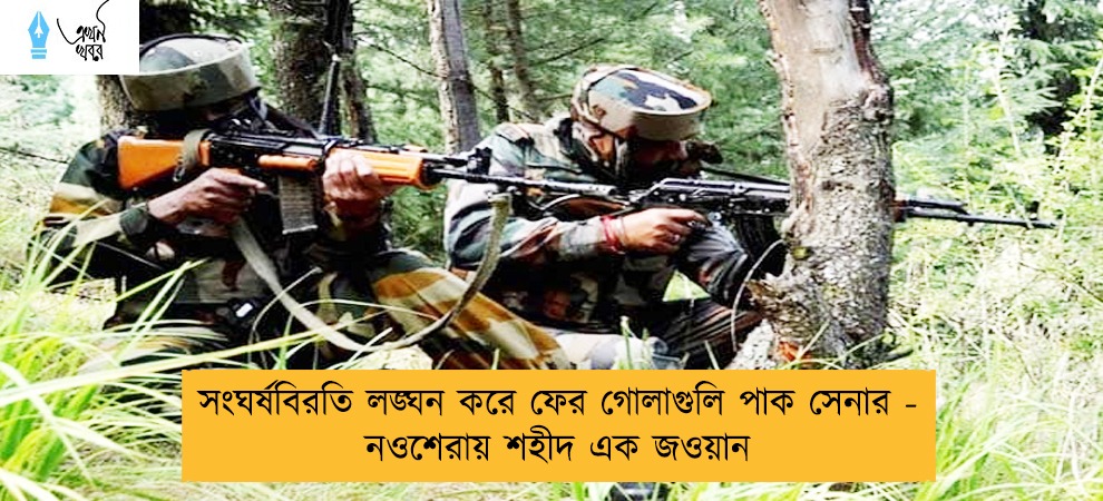 সংঘর্ষবিরতি লঙ্ঘন করে ফের গোলাগুলি পাক সেনার - নওশেরায় শহীদ এক জওয়ান