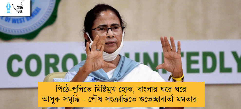 পিঠে-পুলিতে মিষ্টিমুখ হোক, বাংলার ঘরে ঘরে আসুক সমৃদ্ধি - পৌষ সংক্রান্তিতে শুভেচ্ছাবার্তা মমতার