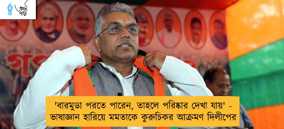 'বারমুডা পরতে পারেন, তাহলে পরিষ্কার দেখা যায়' - ভাষাজ্ঞান হারিয়ে মমতাকে কুরুচিকর আক্রমণ দিলীপের