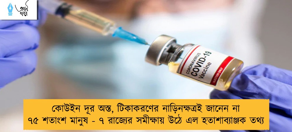 কোউইন দূর অস্ত, টিকাকরণের নাড়িনক্ষত্রই জানেন না ৭৫ শতাংশ মানুষ - ৭ রাজ্যের সমীক্ষায় উঠে এল হতাশাব্যাঞ্জক তথ্য