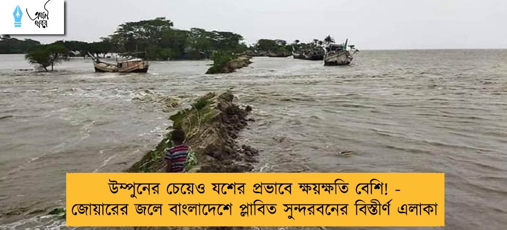 উম্পুনের চেয়েও যশের প্রভাবে ক্ষয়ক্ষতি বেশি! - জোয়ারের জলে বাংলাদেশে প্লাবিত সুন্দরবনের বিস্তীর্ণ এলাকা