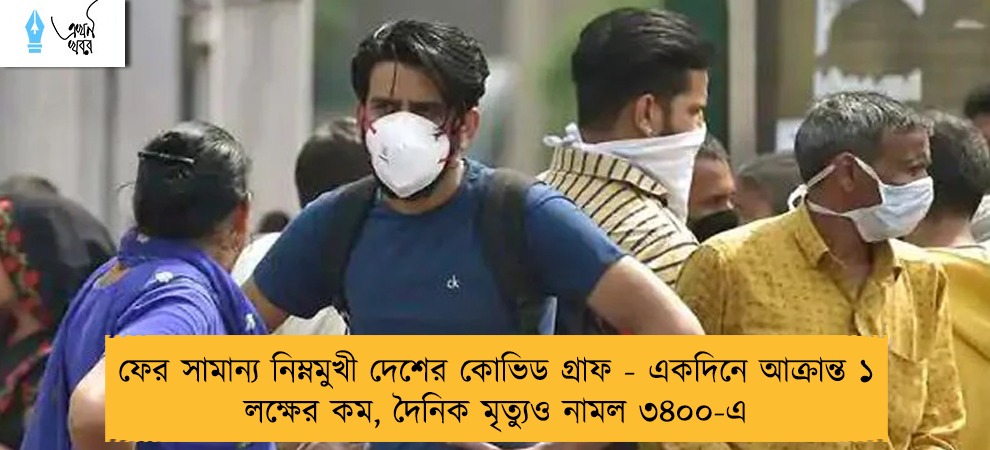 ফের সামান্য নিম্নমুখী দেশের কোভিড গ্রাফ - একদিনে আক্রান্ত ১ লক্ষের কম, দৈনিক মৃত্যুও নামল ৩৪০০-এ