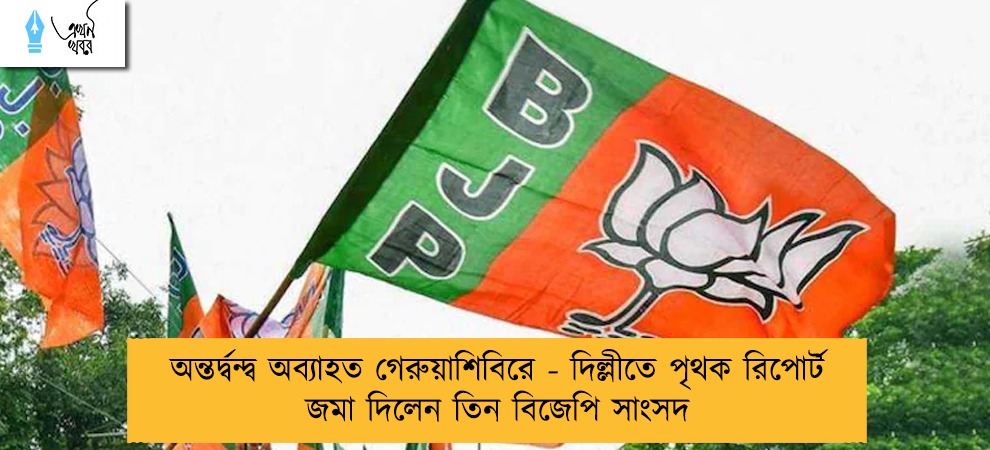 অন্তর্দ্বন্দ্ব অব্যাহত গেরুয়াশিবিরে - দিল্লীতে পৃথক রিপোর্ট জমা দিলেন তিন বিজেপি সাংসদ