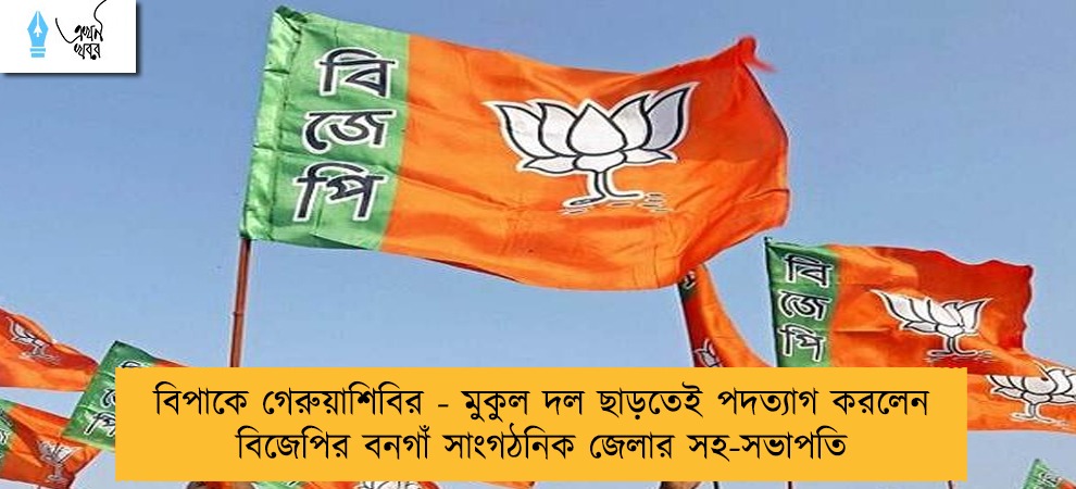 বিপাকে গেরুয়াশিবির - মুকুল দল ছাড়তেই পদত্যাগ করলেন বিজেপির বনগাঁ সাংগঠনিক জেলার সহ-সভাপতি