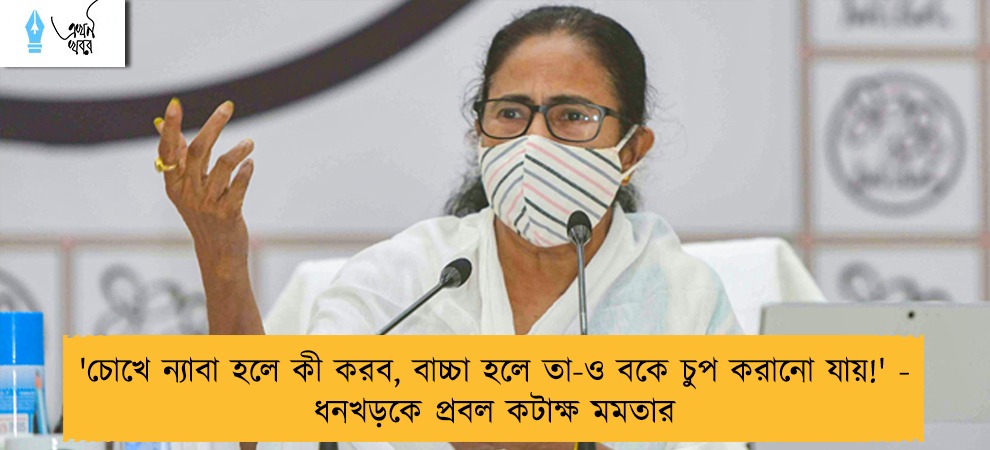 'চোখে ন্যাবা হলে কী করব, বাচ্চা হলে তা-ও বকে চুপ করানো যায়!' - ধনখড়কে প্রবল কটাক্ষ মমতার