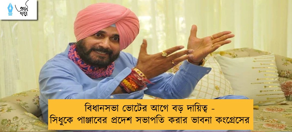 বিধানসভা ভোটের আগে বড় দায়িত্ব - সিধুকে পাঞ্জাবের প্রদেশ সভাপতি করার ভাবনা কংগ্রেসের
