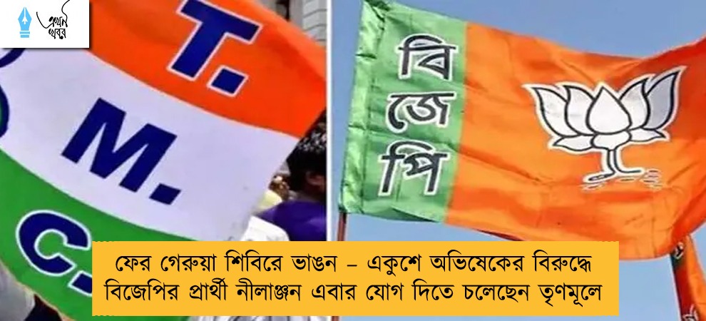 ফের গেরুয়া শিবিরে ভাঙন – একুশে অভিষেকের বিরুদ্ধে বিজেপির প্রার্থী নীলাঞ্জন এবার যোগ দিতে চলেছেন তৃণমূলে
