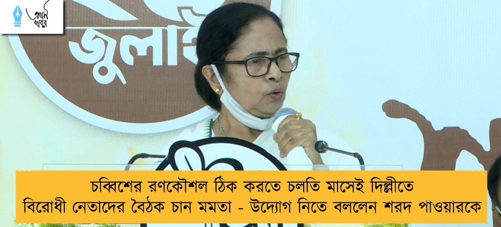 চব্বিশের রণকৌশল ঠিক করতে চলতি মাসেই দিল্লীতে বিরোধী নেতাদের বৈঠক চান মমতা - উদ্যোগ নিতে বললেন শরদ পাওয়ারকে