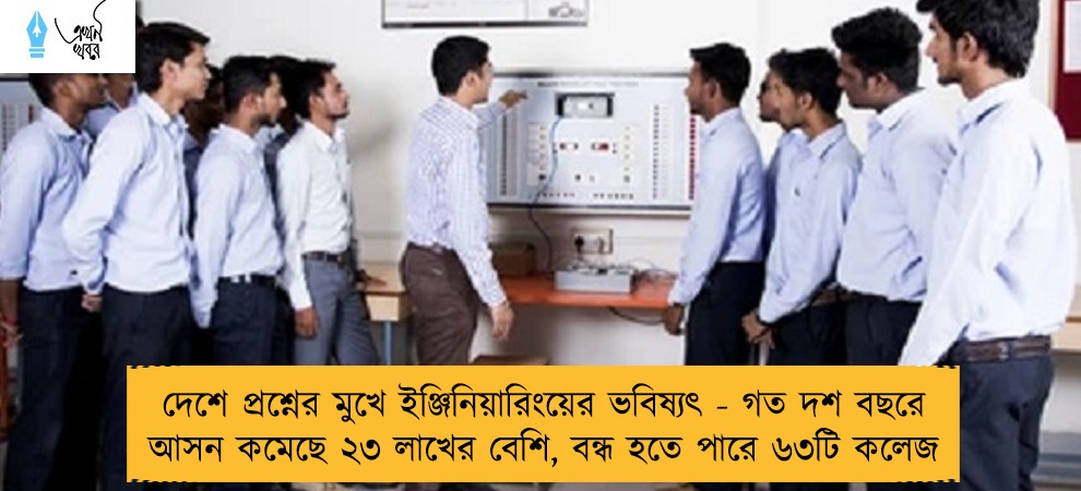 দেশে প্রশ্নের মুখে ইঞ্জিনিয়ারিংয়ের ভবিষ্যৎ - গত দশ বছরে আসন কমেছে ২৩ লাখের বেশি, বন্ধ হতে পারে ৬৩টি কলেজ