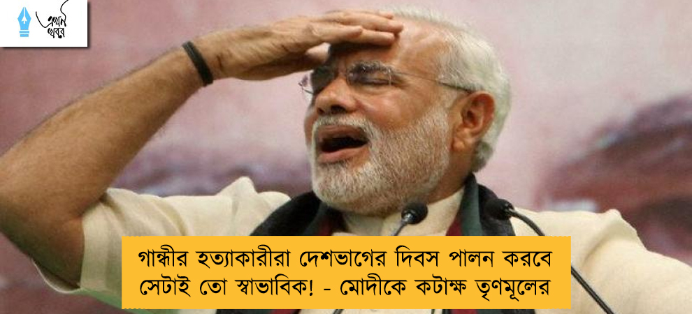 গান্ধীর হত্যাকারীরা দেশভাগের দিবস পালন করবে সেটাই তো স্বাভাবিক! - মোদীকে কটাক্ষ তৃণমূলের