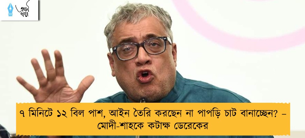 ৭ মিনিটে ১২ বিল পাশ, আইন তৈরি করছেন না পাপড়ি চাট বানাচ্ছেন? – মোদী-শাহকে কটাক্ষ ডেরেকের