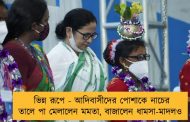 ভিন্ন রূপে - আদিবাসীদের পোশাকে নাচের তালে পা মেলালেন মমতা, বাজালেন ধামসা-মাদলও