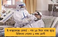 ই-স্বাস্থ্যকেন্দ্রে রেকর্ড – গত ১৫ দিনে রাজ্য জুড়ে চিকিৎসা পেলেন ১ লক্ষ রোগী