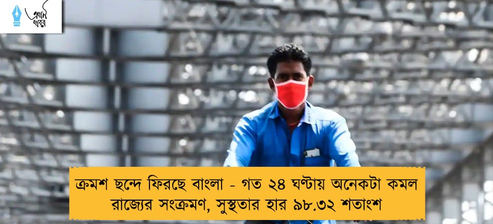 ক্রমশ ছন্দে ফিরছে বাংলা - গত ২৪ ঘণ্টায় অনেকটা কমল রাজ্যের সংক্রমণ, সুস্থতার হার ৯৮.৩২ শতাংশ