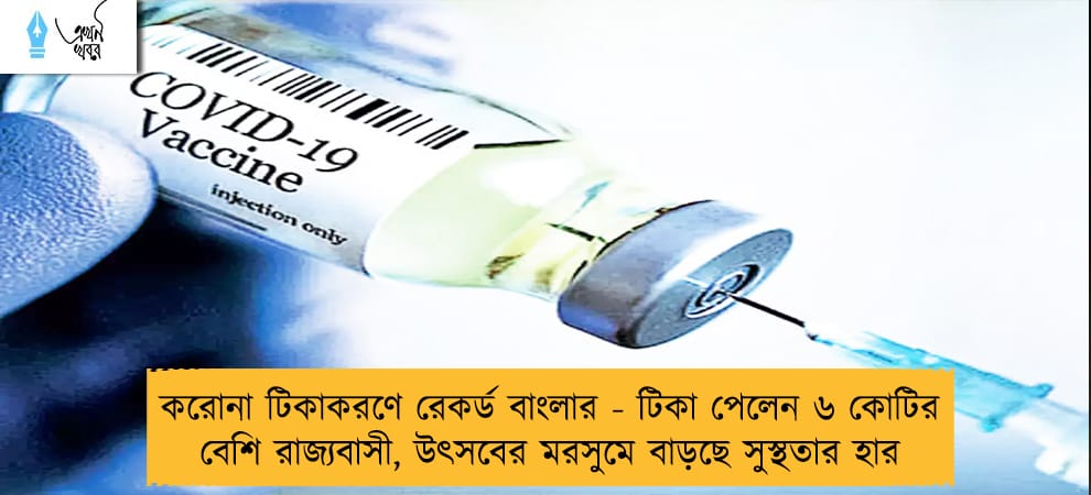 করোনা টিকাকরণে রেকর্ড বাংলার - টিকা পেলেন ৬ কোটির বেশি রাজ্যবাসী, উৎসবের মরসুমে বাড়ছে সুস্থতার হার
