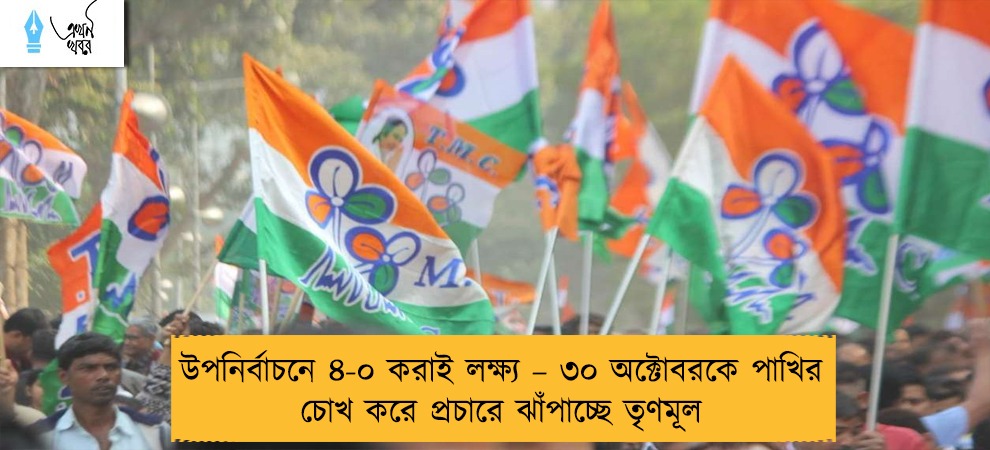 উপনির্বাচনে ৪-০ করাই লক্ষ্য – ৩০ অক্টোবরকে পাখির চোখ করে প্রচারে ঝাঁপাচ্ছে তৃণমূল