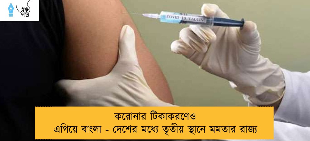 করোনার টিকাকরণেও এগিয়ে বাংলা - দেশের মধ্যে তৃতীয় স্থানে মমতার রাজ্য