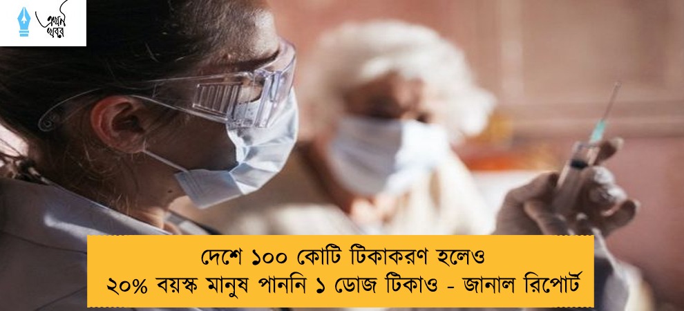 দেশে ১০০ কোটি টিকাকরণ হলেও ২০% বয়স্ক মানুষ পাননি ১ ডোজ টিকাও - জানাল রিপোর্ট