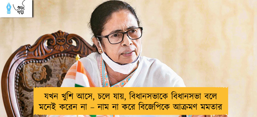 যখন খুশি আসে, চলে যায়, বিধানসভাকে বিধানসভা বলে মনেই করেন না – নাম না করে বিজেপিকে আক্রমণ মমতার