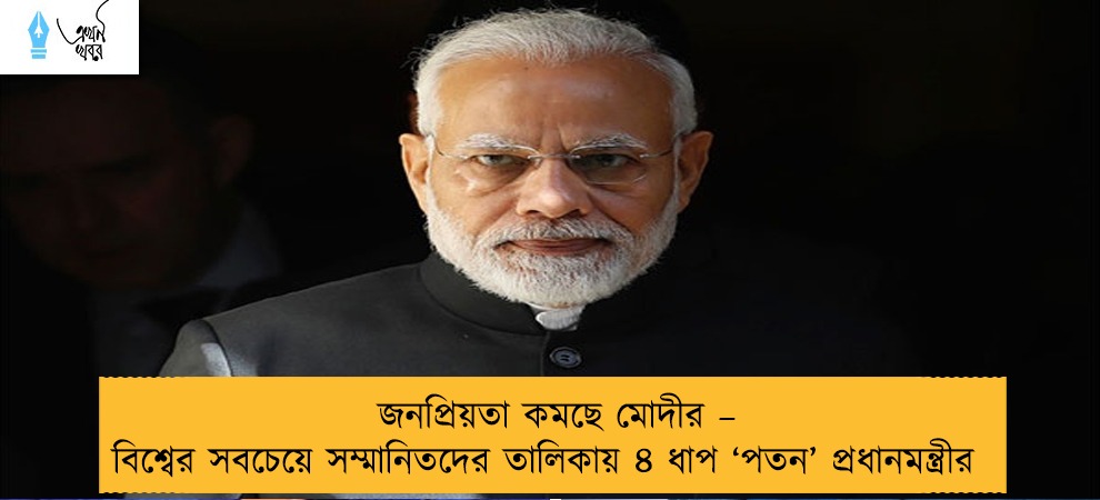 জনপ্রিয়তা কমছে মোদীর – বিশ্বের সবচেয়ে সম্মানিতদের তালিকায় ৪ ধাপ ‘পতন’ প্রধানমন্ত্রীর