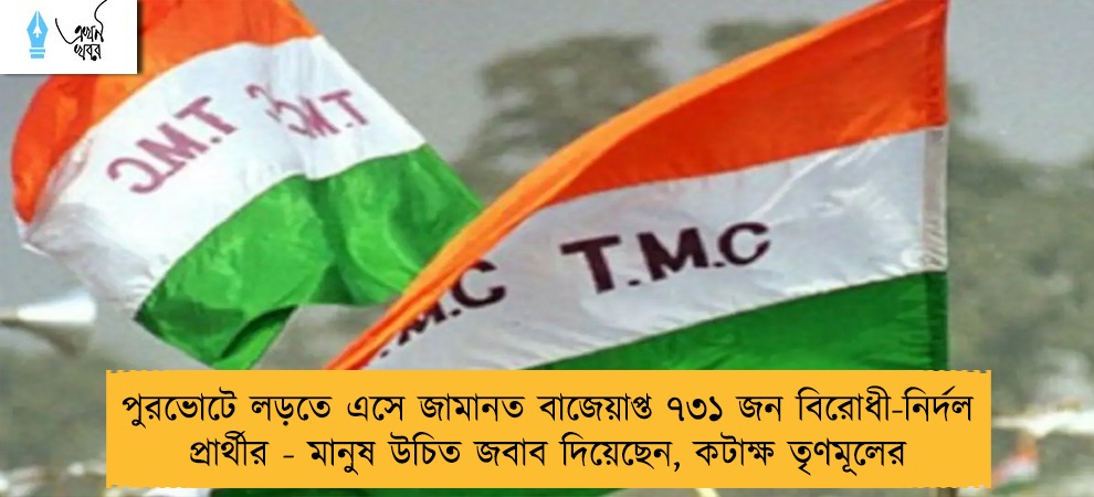 পুরভোটে লড়তে এসে জামানত বাজেয়াপ্ত ৭৩১ জন বিরোধী-নির্দল প্রার্থীর - মানুষ উচিত জবাব দিয়েছেন, কটাক্ষ তৃণমূলের