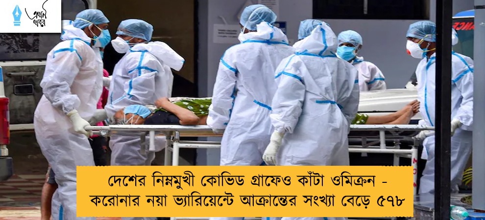 দেশের নিম্নমুখী কোভিড গ্রাফেও কাঁটা ওমিক্রন - করোনার নয়া ভ্যারিয়েন্টে আক্রান্তের সংখ্যা বেড়ে ৫৭৮