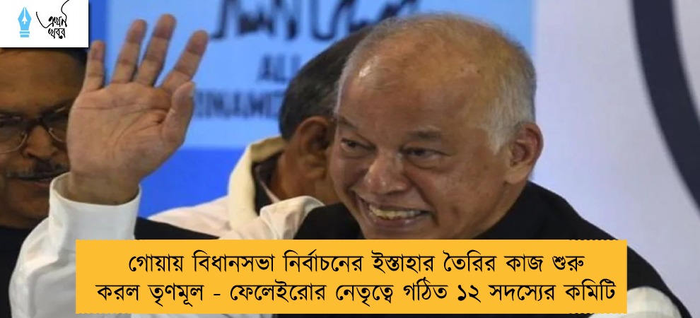 গোয়ায় বিধানসভা নির্বাচনের ইস্তাহার তৈরির কাজ শুরু করল তৃণমূল - ফেলেইরোর নেতৃত্বে গঠিত ১২ সদস্যের কমিটি