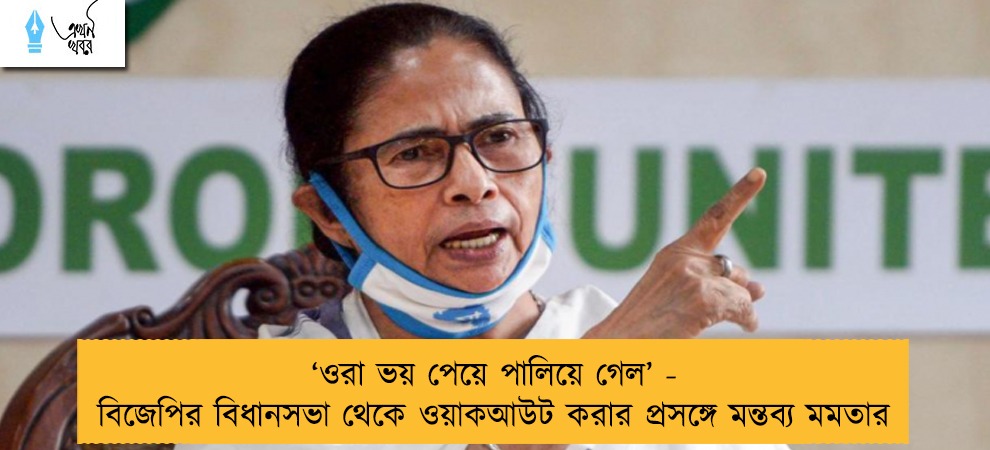 ‘‌ওরা ভয় পেয়ে পালিয়ে গেল’‌ - বিজেপির বিধানসভা থেকে ওয়াকআউট করার প্রসঙ্গে মন্তব্য মমতার