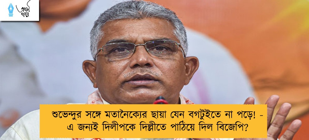 শুভেন্দুর সঙ্গে মতানৈক্যের ছায়া যেন বগটুইতে না পড়ে! - এ জন্যই দিলীপকে দিল্লীতে পাঠিয়ে দিল বিজেপি?