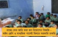 রাজ্যে ফের জারি করা হল নিয়োগের বিজ্ঞপ্তি – অষ্টম শ্রেণি ও মাধ্যমিক পাশেই মিলবে সরকারি চাকরি