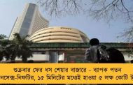 শুক্রবার ফের ধস শেয়ার বাজারে - ব্যাপক পতন সেনসেক্স-নিফটির, ১৫ মিনিটের মধ্যেই হাওয়া ৫ লক্ষ কোটি টাকা