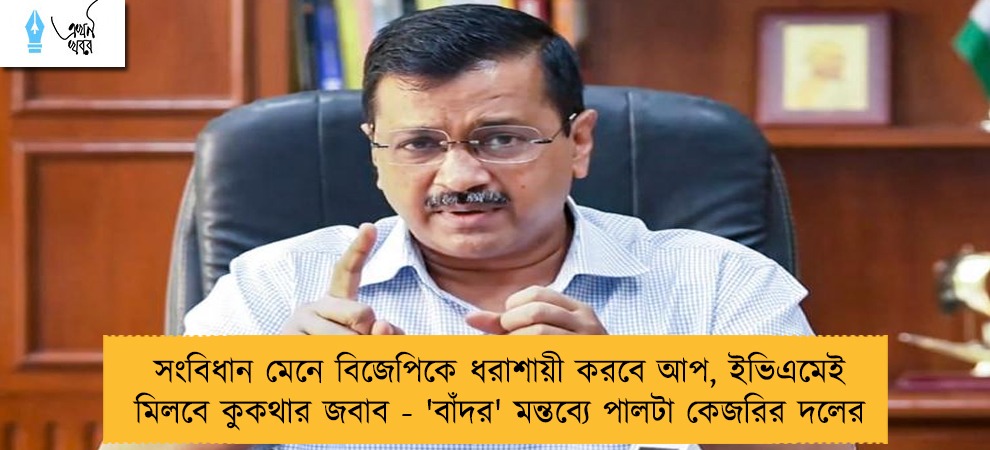 সংবিধান মেনে বিজেপিকে ধরাশায়ী করবে আপ, ইভিএমেই মিলবে কুকথার জবাব - 'বাঁদর' মন্তব্যে পালটা কেজরির দলের
